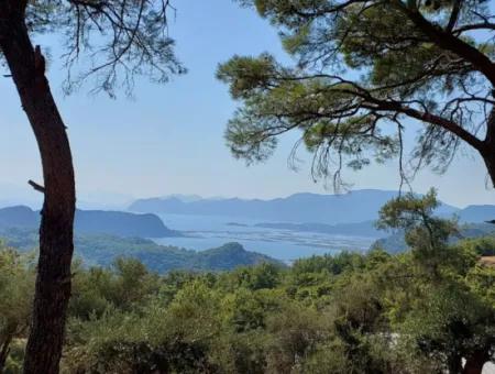 1.361 M² Investitionsgrundstück Mit See- Und Meerblick Zum Verkauf In Muğla Ortaca Gökbel