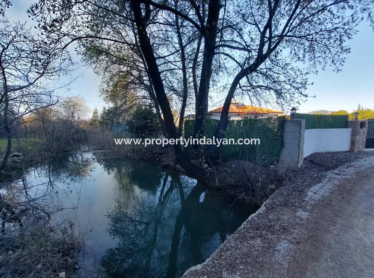 On 400 M2 Land In Ortaca Okçular, 100 M2 2 1 Detached Furnished House With Swimming Pool For Rent