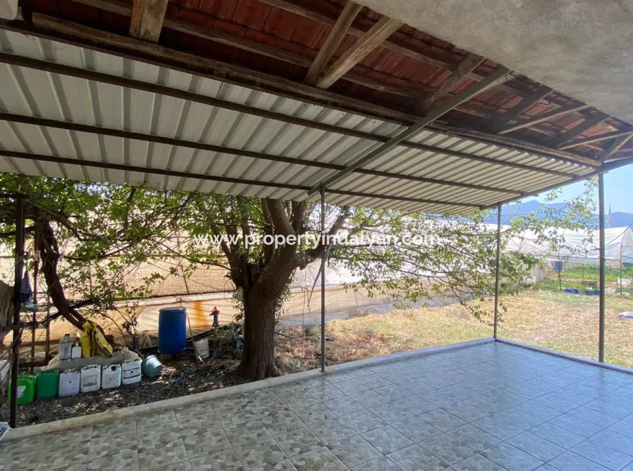 Detached House And Greenhouse For Sale In 5200 M2 Field In Ortaca Eskiköy