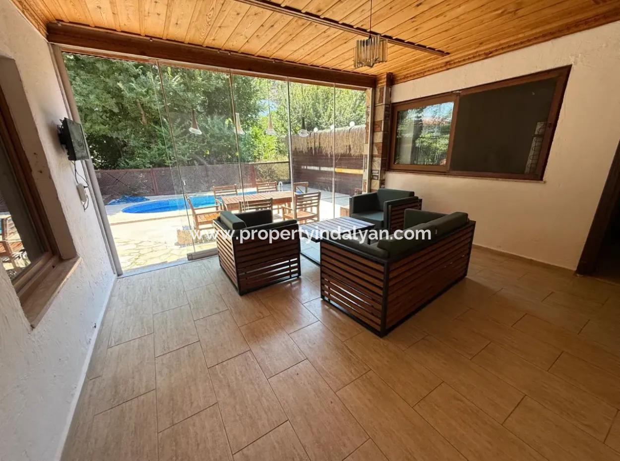 Detached House With Restaurant And 3 In 1 Pool For Rent In Ortaca Dalyan, Muğla