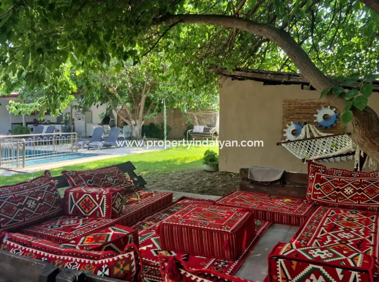 Ortaca Ekşiliyurt 2 1 Furnished Apartment For Rent On A Plot Of 700 M2 With Swimming Pool