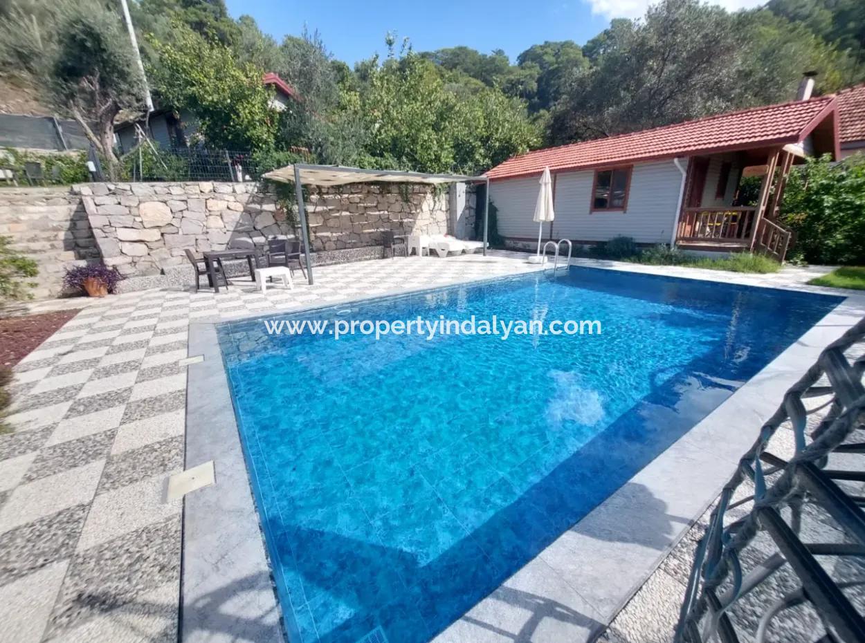 Muğla Ortaca Gökbel Doga With Swimming Pool 1 1 Wooden Furnished Bungalow For Rent