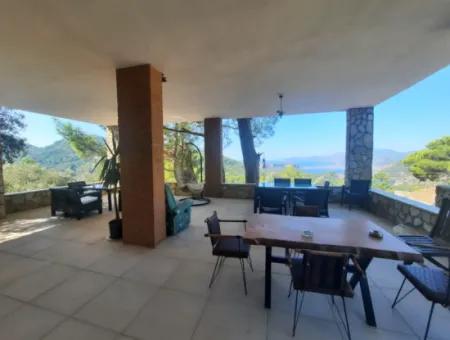 Muğla Dalyan Gökbelde Sea View, Swimming Pool, 1800 M2 Land 2 1 Furnished Stone House For Rent