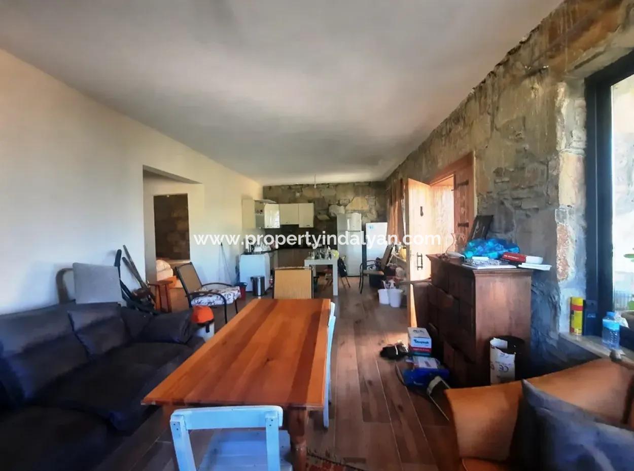 Muğla Dalyan Gökbelde Deniz Manzaralı Eşyalı Taş Ev Kiralık