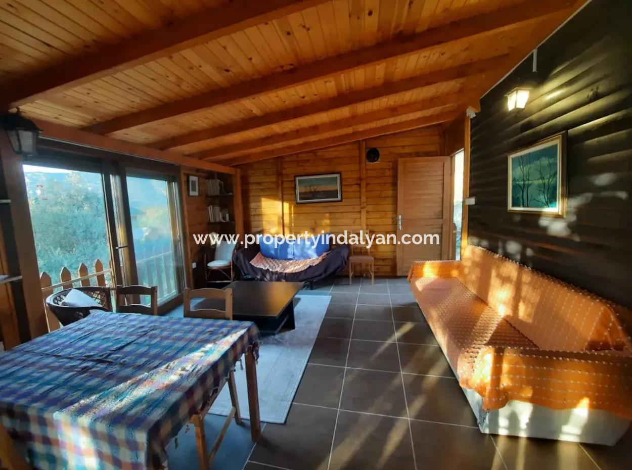 Muğla Ortaca Gökbelde Deniz Manzaralı 1+1 Eşyalı Müstakil Ev Yıllık Kiralık