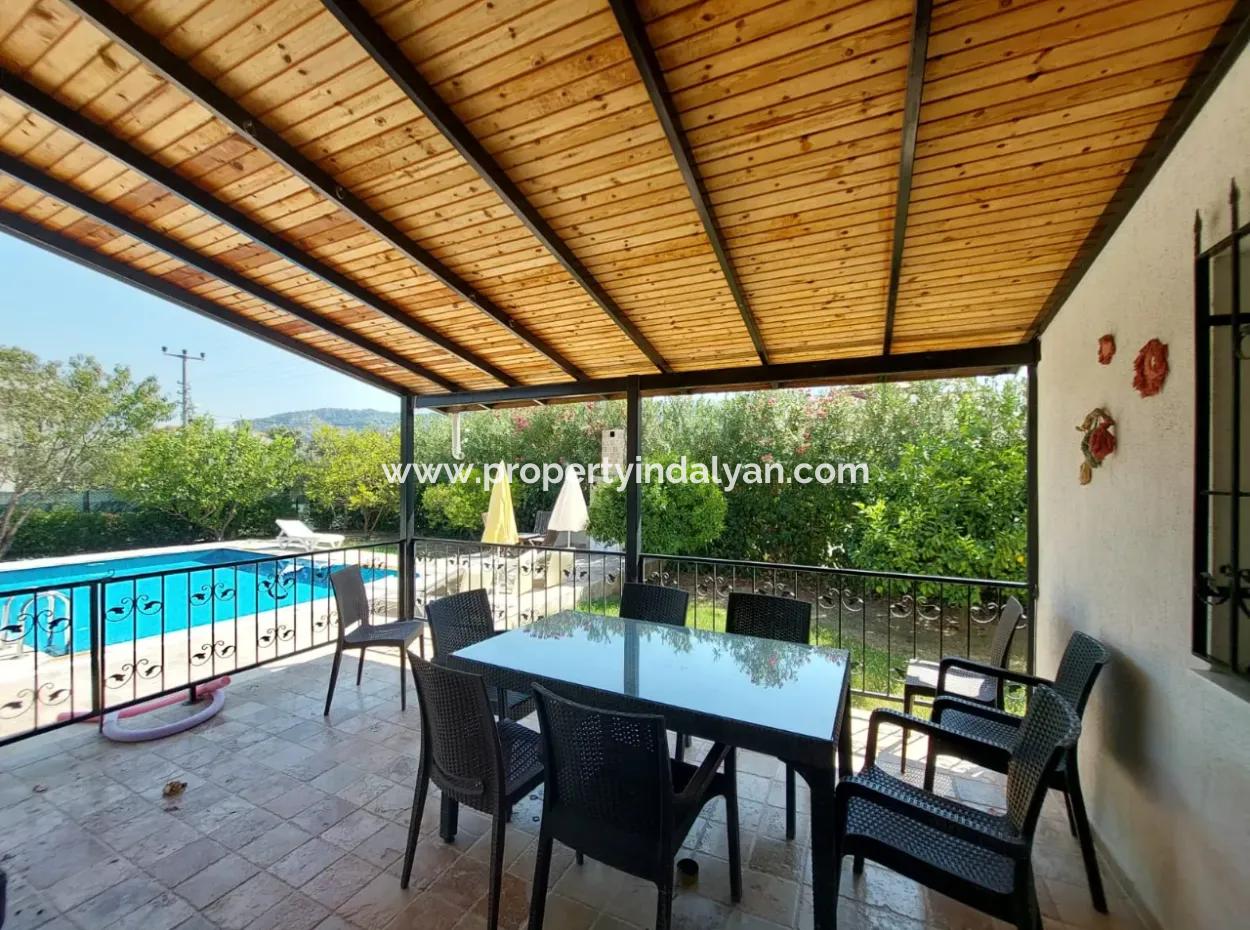 Dalyan’da Satılık Müstakil Havuzlu Villa – Isı Pompalı, 3+1 Dubleks