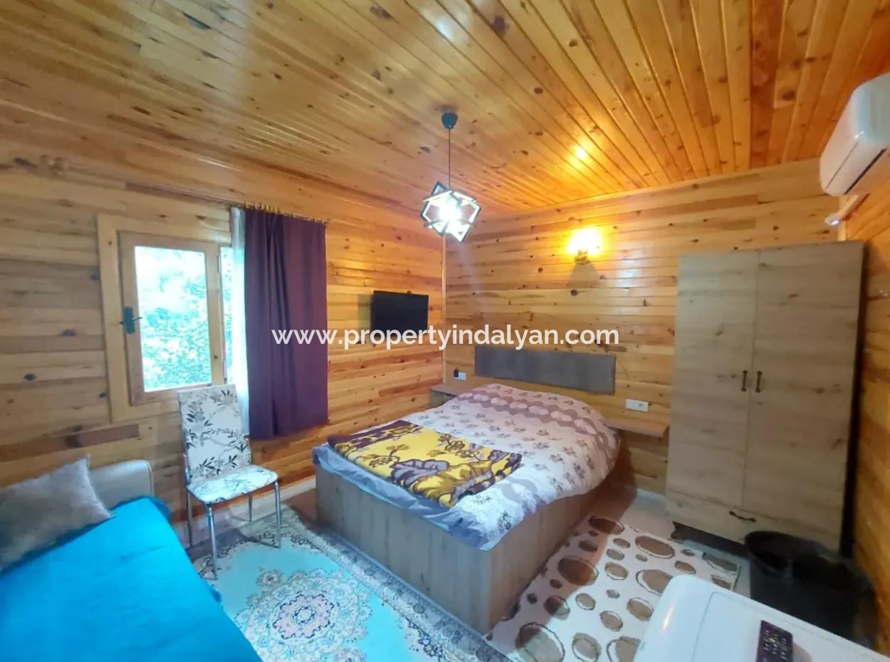 Muğla Ortaca Okçularda 1+1 Ahşap Bungalov Kiralık